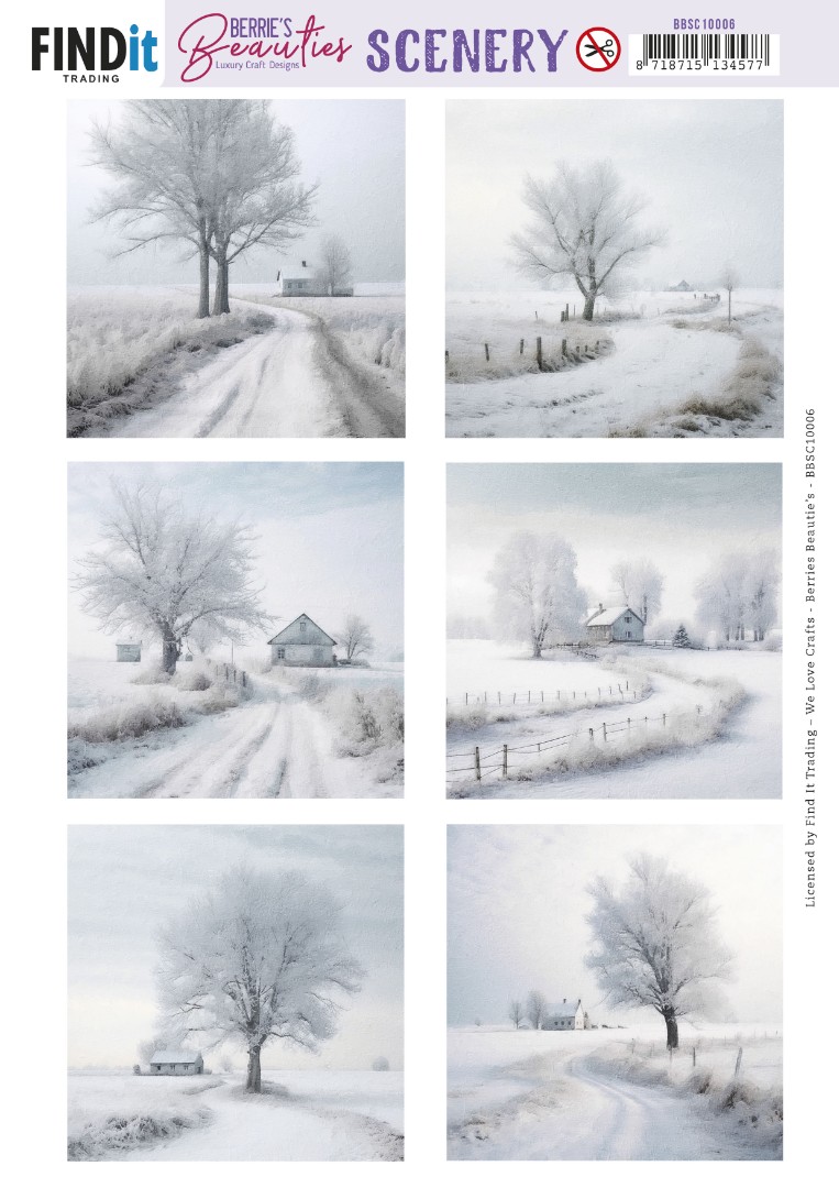 Push-Out Scenery - Berries Beauties - White Winter Square