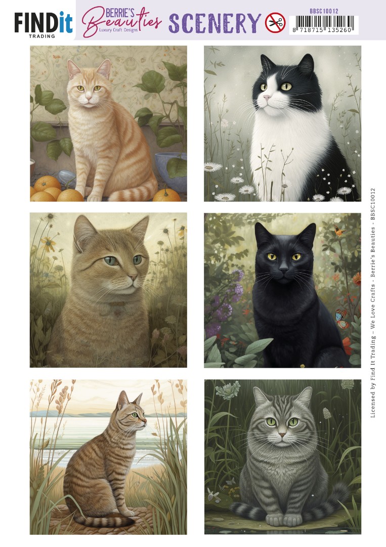 Push-Out Scenery - Berries Beauties - Cats Square