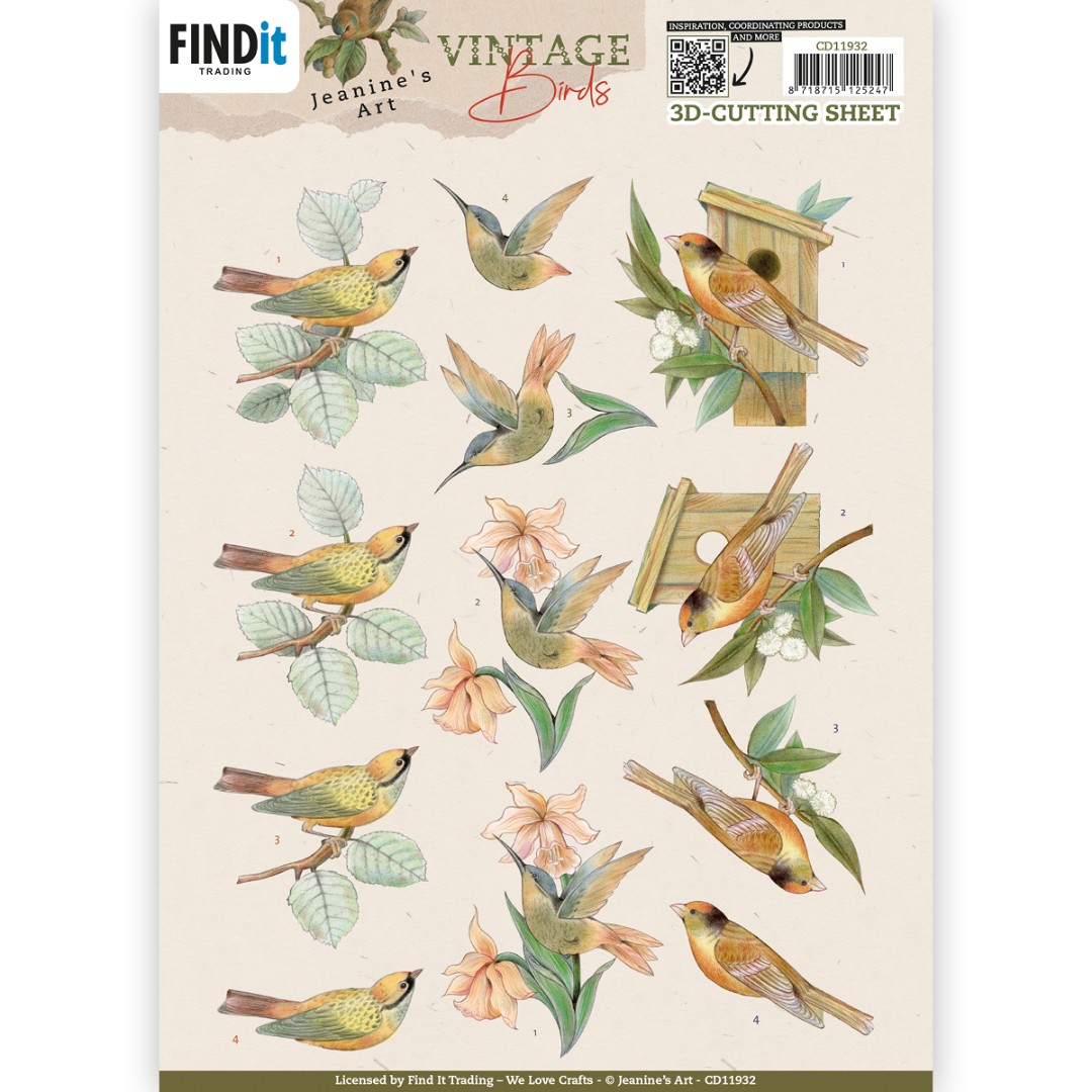 3D Cutting Sheets - Jeanine's Art - Vintage Birds - Wooden Birdhouse 3D Cutting Sheets - Jeanine's Art - Vintage Birds - Wooden Birdhouse