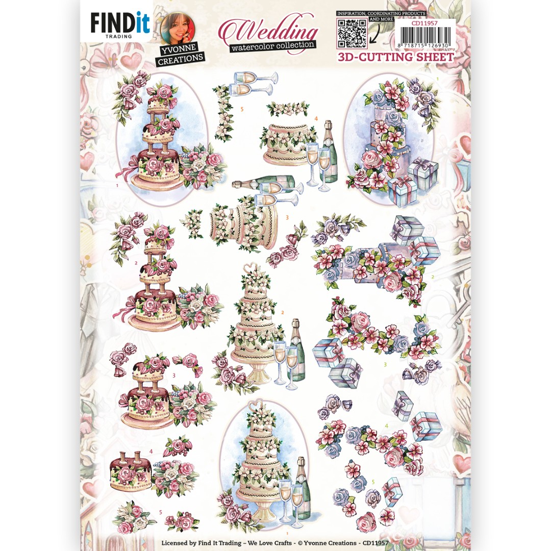 3D Cutting Sheet - Yvonne Creations - Wedding Time - Wedding Cakes