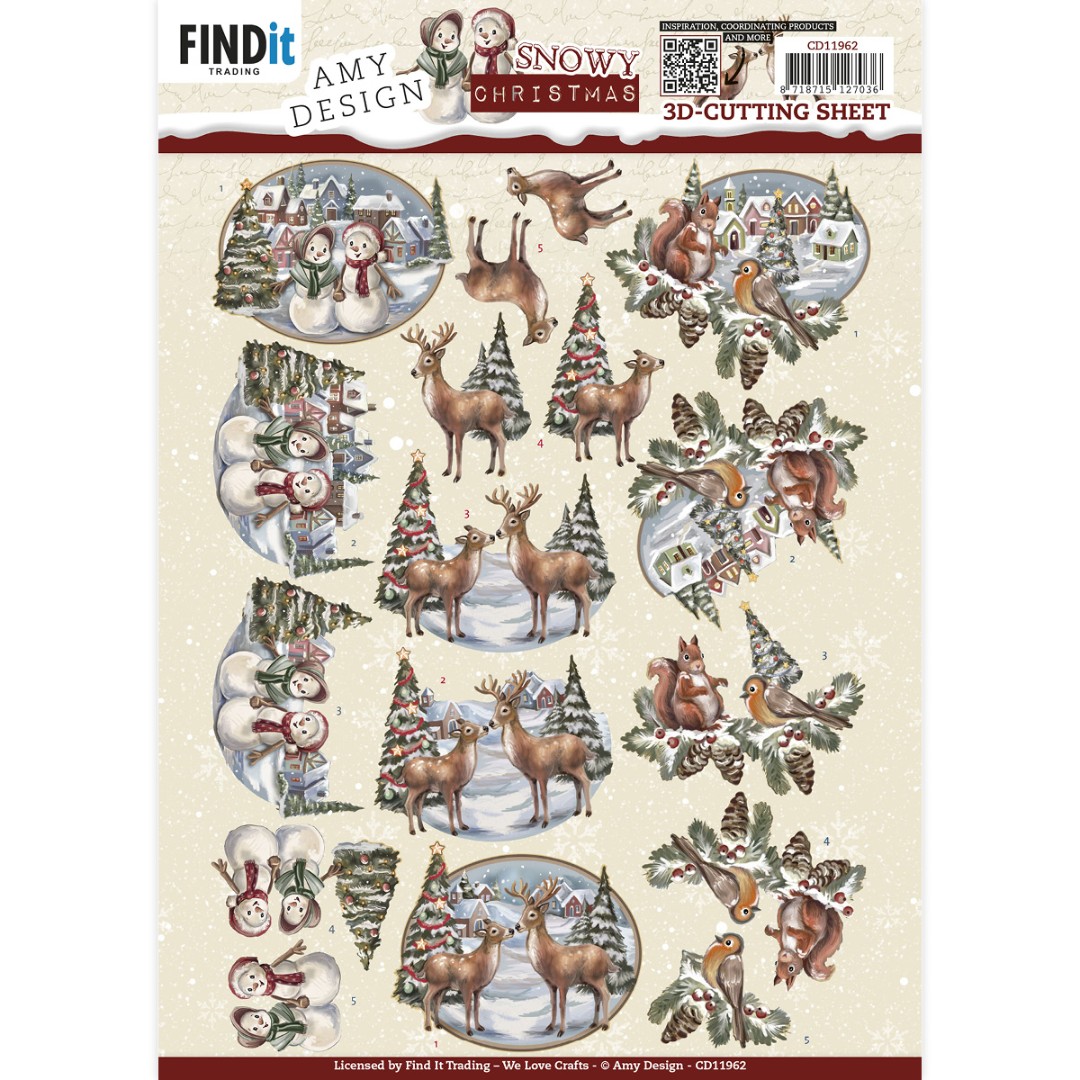 3D Cutting Sheet - Amy Design - Snowy Christmas - Snowy Snowman 3D Cutting Sheet - Amy Design - Snowy Christmas - Snowy Snowman