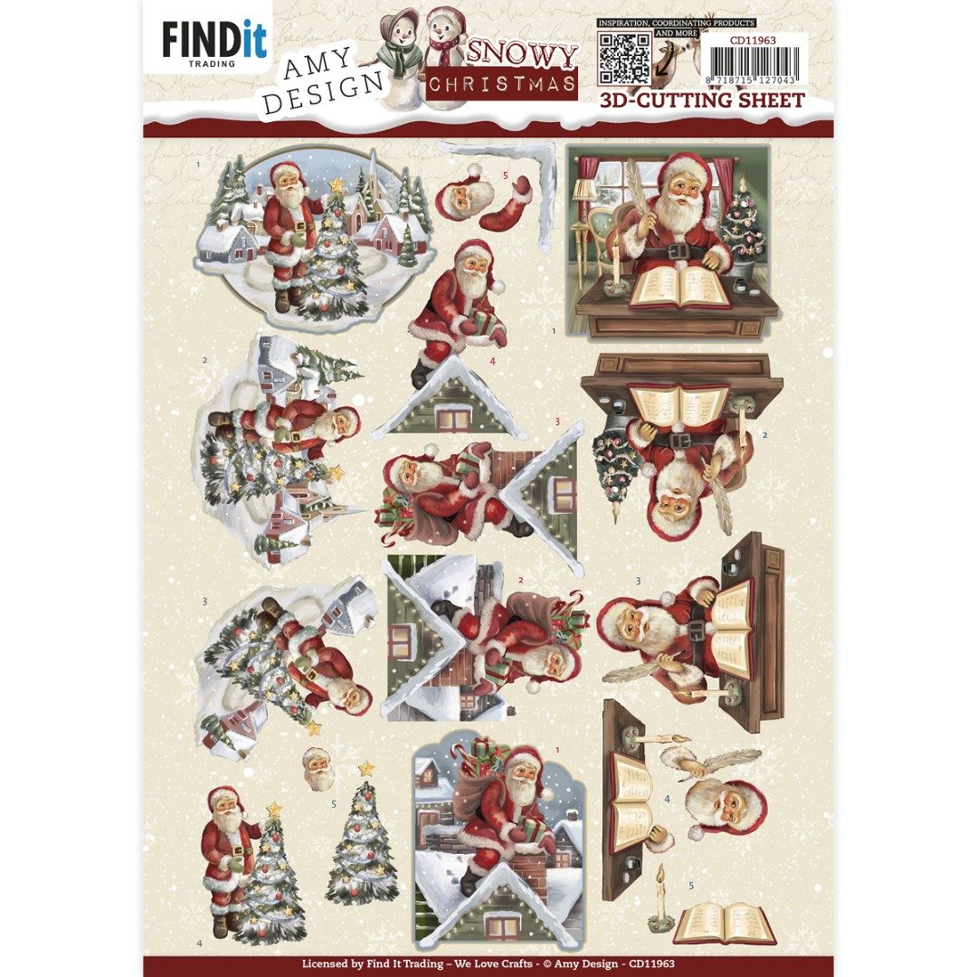 3D Cutting Sheet - Amy Design - Snowy Christmas - Snowy Santa 3D Cutting Sheet - Amy Design - Snowy Christmas - Snowy Santa