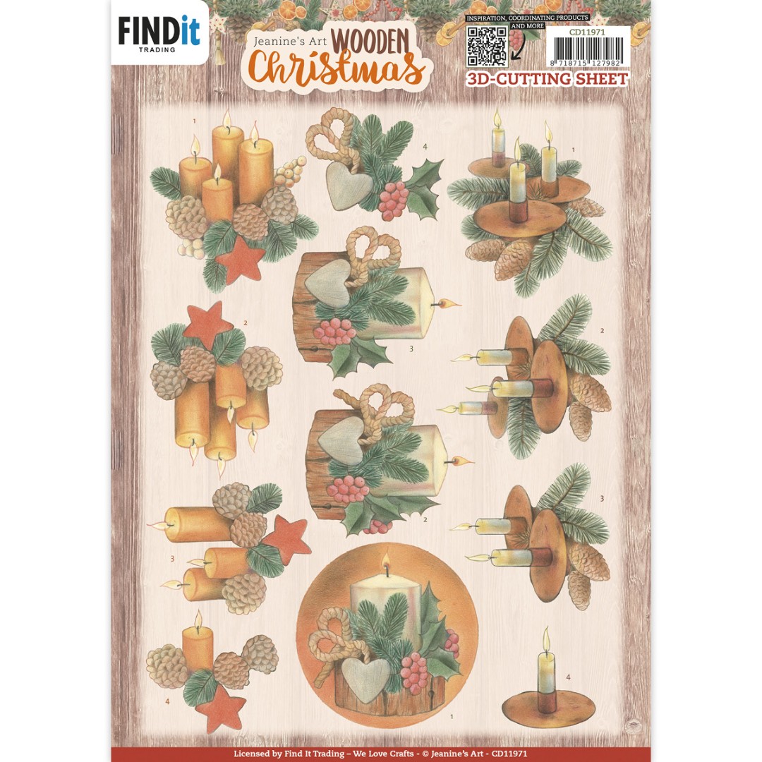 3D Cutting Sheets - Jeanine's Art - Wooden Christmas - Orange Candles 3D Cutting Sheets - Jeanine's Art - Wooden Christmas - Orange Candles
