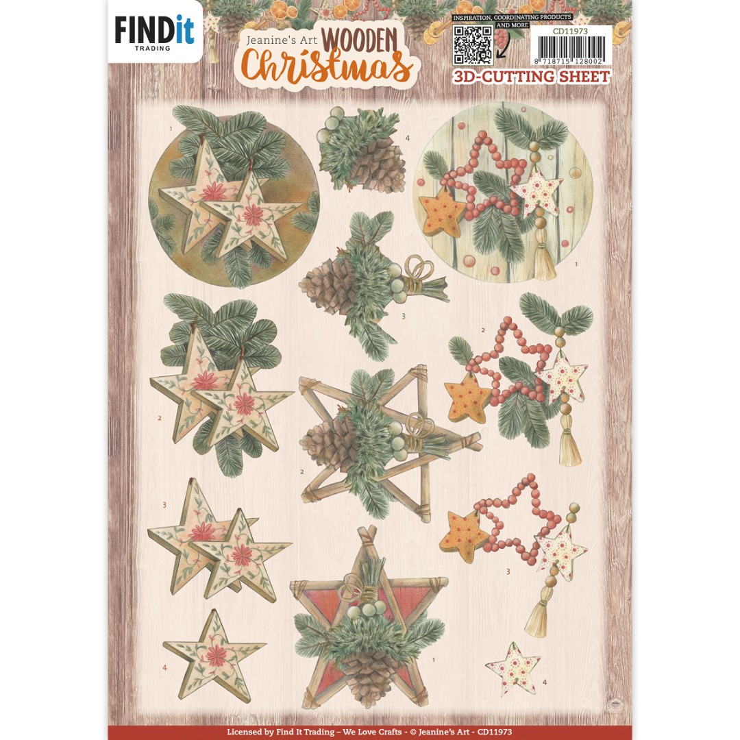3D Cutting Sheets - Jeanine's Art - Wooden Christmas - Wooden Stars 3D Cutting Sheets - Jeanine's Art - Wooden Christmas - Wooden Stars