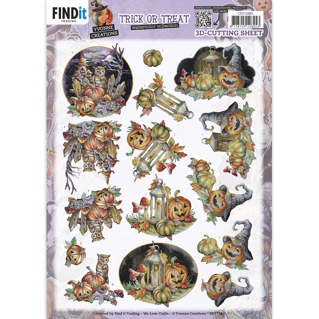 3D Cutting Sheet - Yvonne Creations - Trick or Treat - Halloween Pumpkin 3D Cutting Sheet - Yvonne Creations - Trick or Treat - Halloween Pumpkin