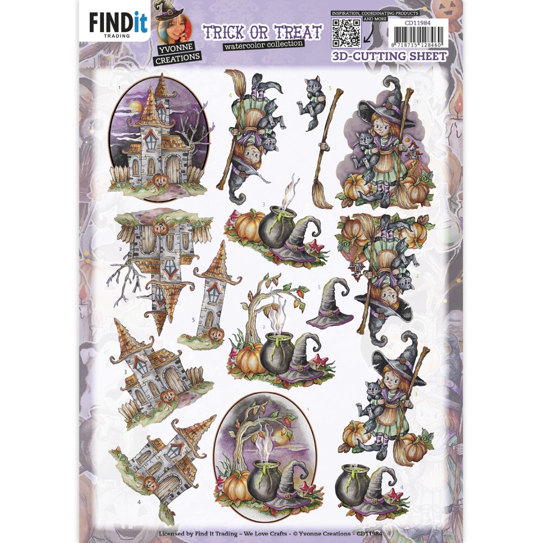 3D Cutting Sheet - Yvonne Creations - Trick or Treat - Halloween Witch 3D Cutting Sheet - Yvonne Creations - Trick or Treat - Halloween Witch