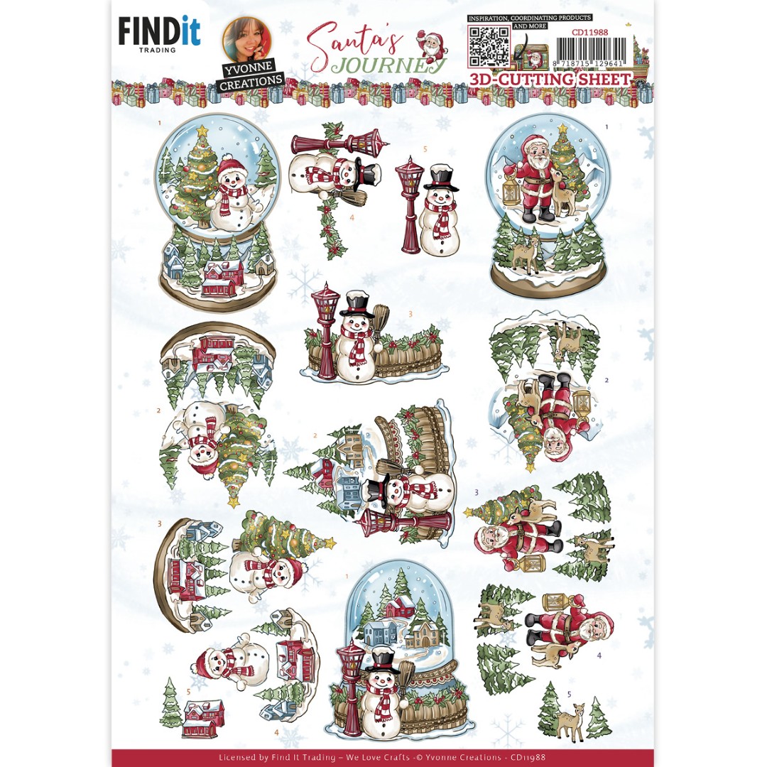 3D Cutting Sheet - Yvonne Creations - Santa's Journey - Globe
