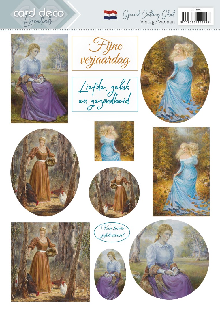 Special Scenery Cutting Sheet - Card Deco Essentials - Vintage Women - NL