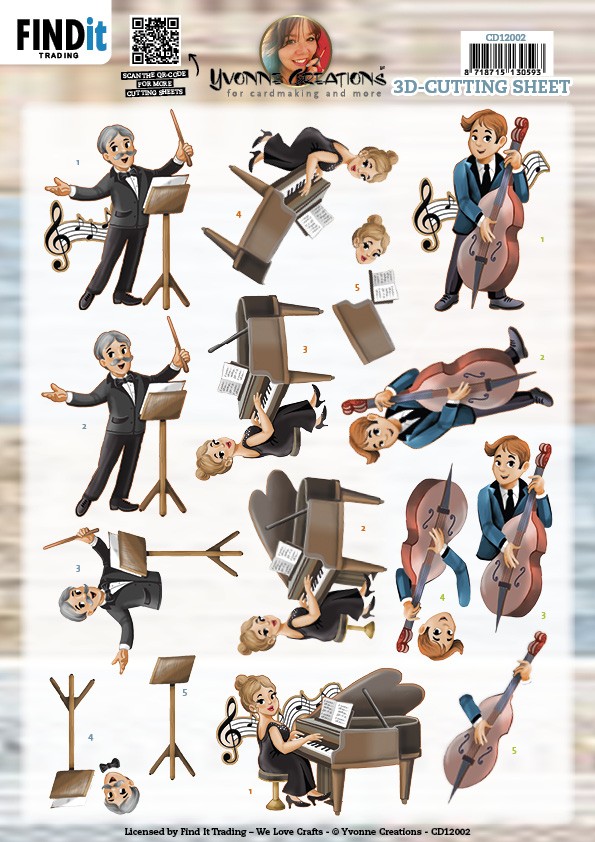 3D Cutting Sheet - Yvonne Creations - Classic Music