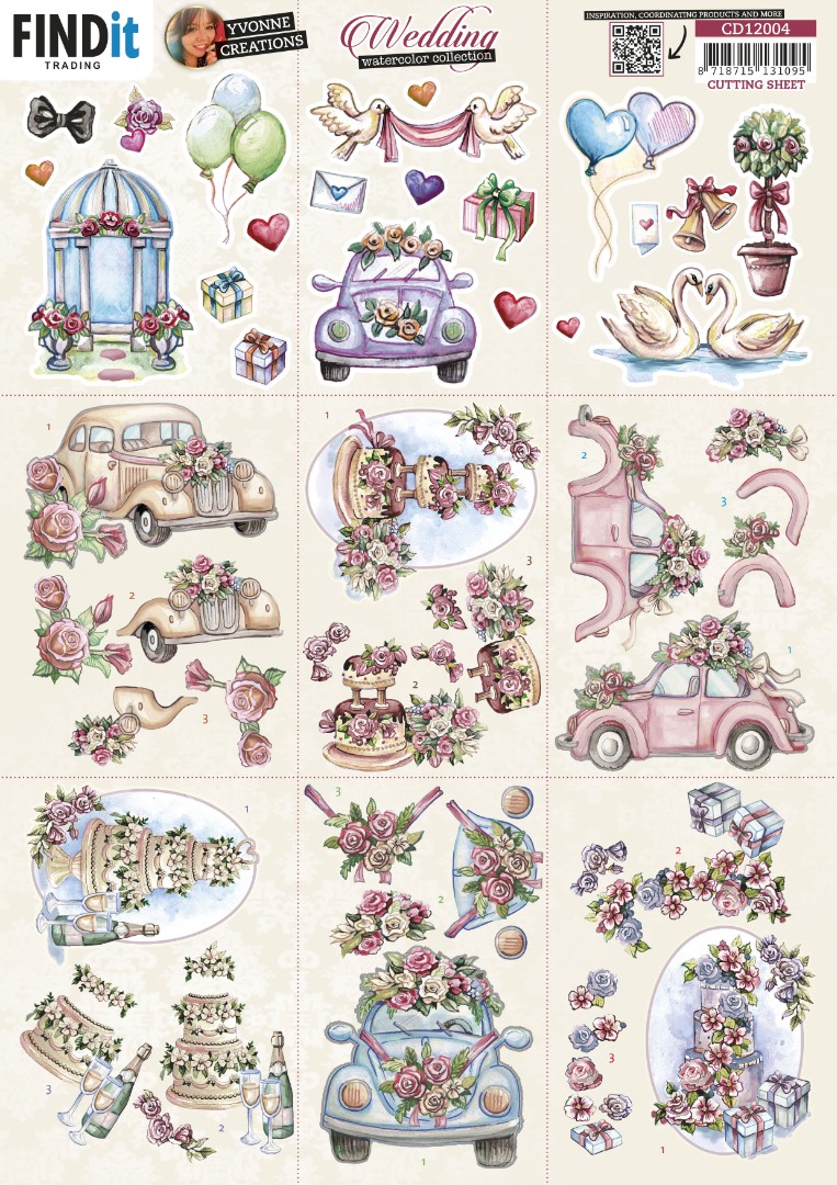 3D Cutting Sheets - Yvonne Creations - Wedding - Mini