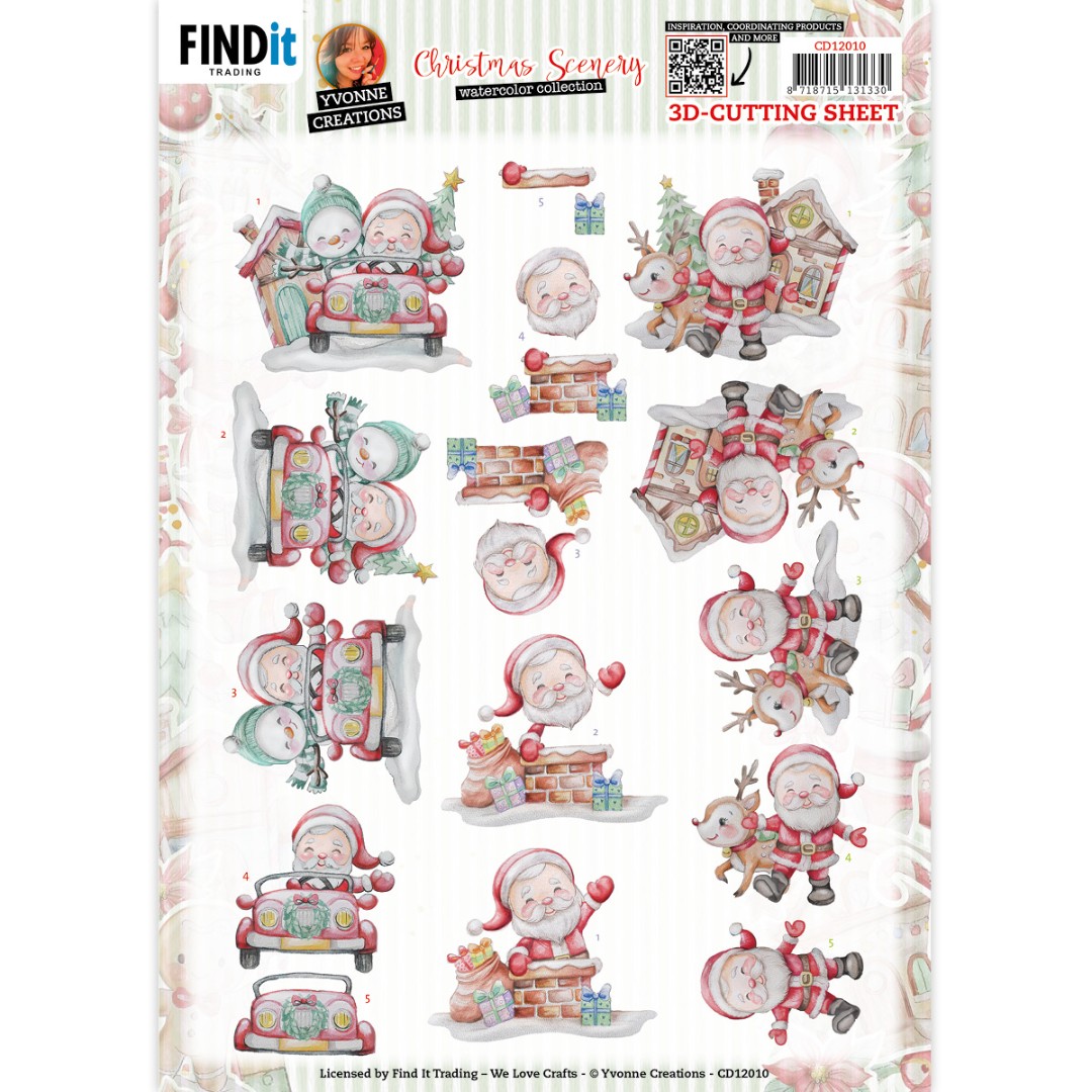 3D Cutting Sheet - Yvonne Creations - Christmas Scenery - Santa 3D Cutting Sheet - Yvonne Creations - Christmas Scenery - Santa