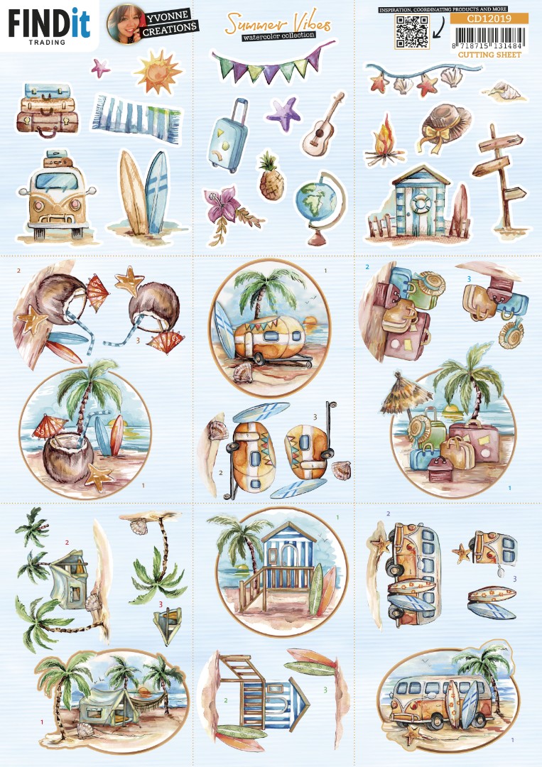 3D Cutting Sheet - Yvonne Creations - Summer Vibes - Mini