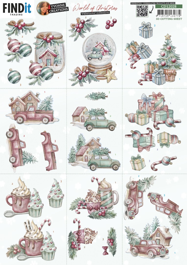 3D Cutting Sheet - Yvonne Creations - World of Christmas - Mini 3D Cutting Sheet - Yvonne Creations - World of Christmas - Mini