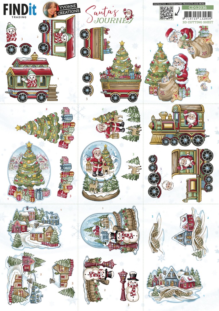 3D Cutting Sheet - Yvonne Creations - Santa's Journey - Mini
