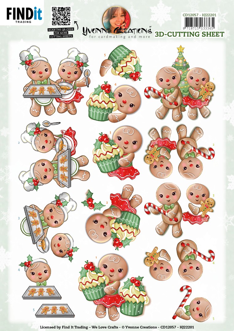3D Cutting Sheet - Yvonne Creations - Gingerbread Dolls 3D Cutting Sheet - Yvonne Creations - Gingerbread Dolls
