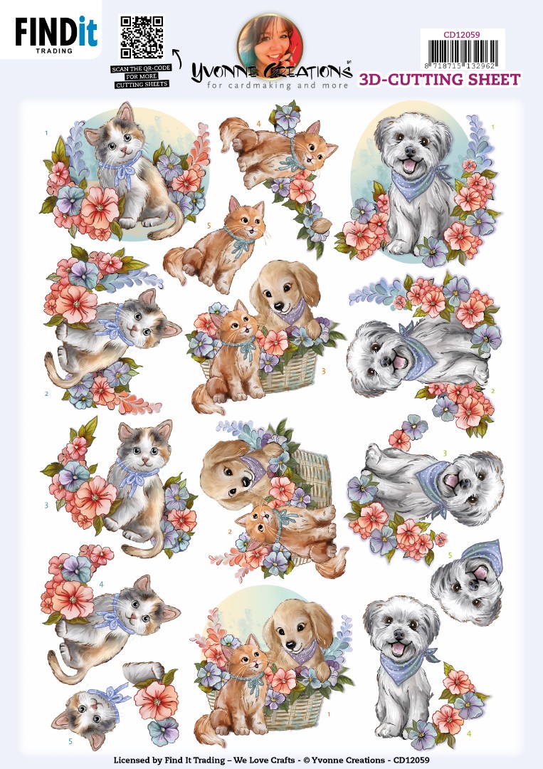 3D Cutting Sheet - Yvonne Creations - Pets Dog 3D Cutting Sheet - Yvonne Creations - Pets Dog