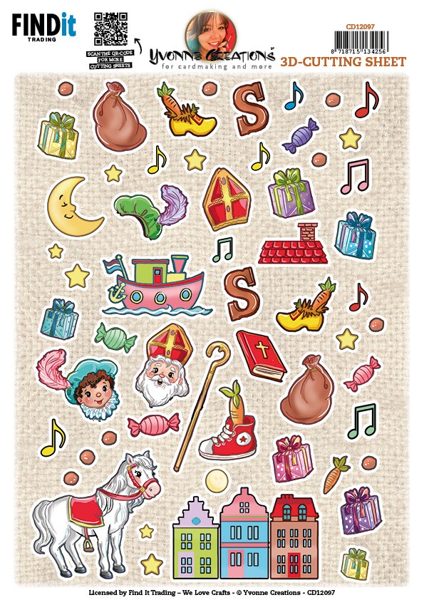 Cutting Sheet - Yvonne Creations - Small Elements Sinterklaas