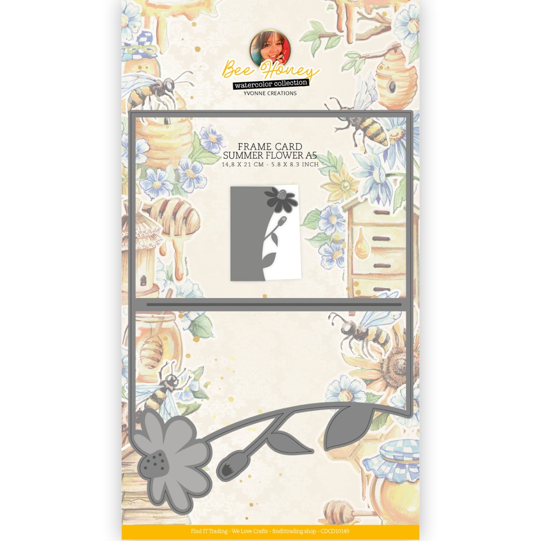Dies - Yvonne Creations - Bee Honey - Summer Flower Frame A5 Dies - Yvonne Creations - Bee Honey - Summer Flower Frame A5