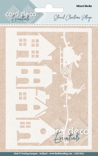 Card Deco Essentials - Mixed Media Stencil - Christmas Village