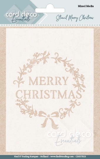 Card Deco Essentials - Mixed Media Stencil - Merry Christmas Card Deco Essentials - Mixed Media Stencil - Merry Christmas