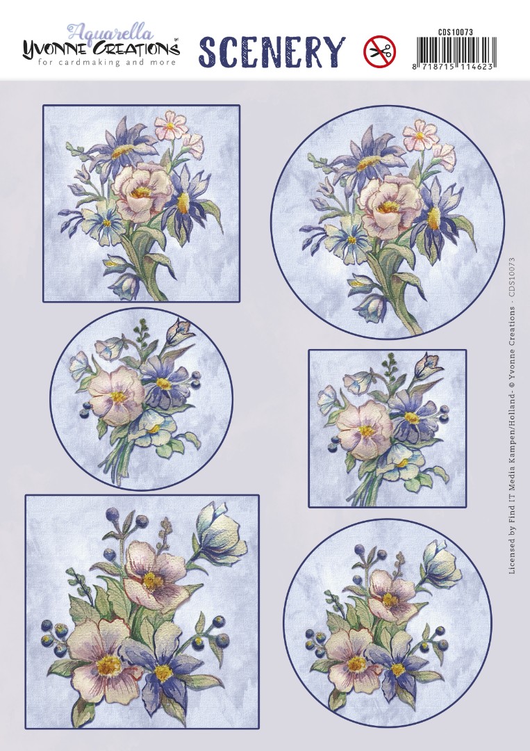 Push Out Scenery - Yvonne Creations - Aquarella - Field Flowers Push Out Scenery - Yvonne Creations - Aquarella - Field Flowers