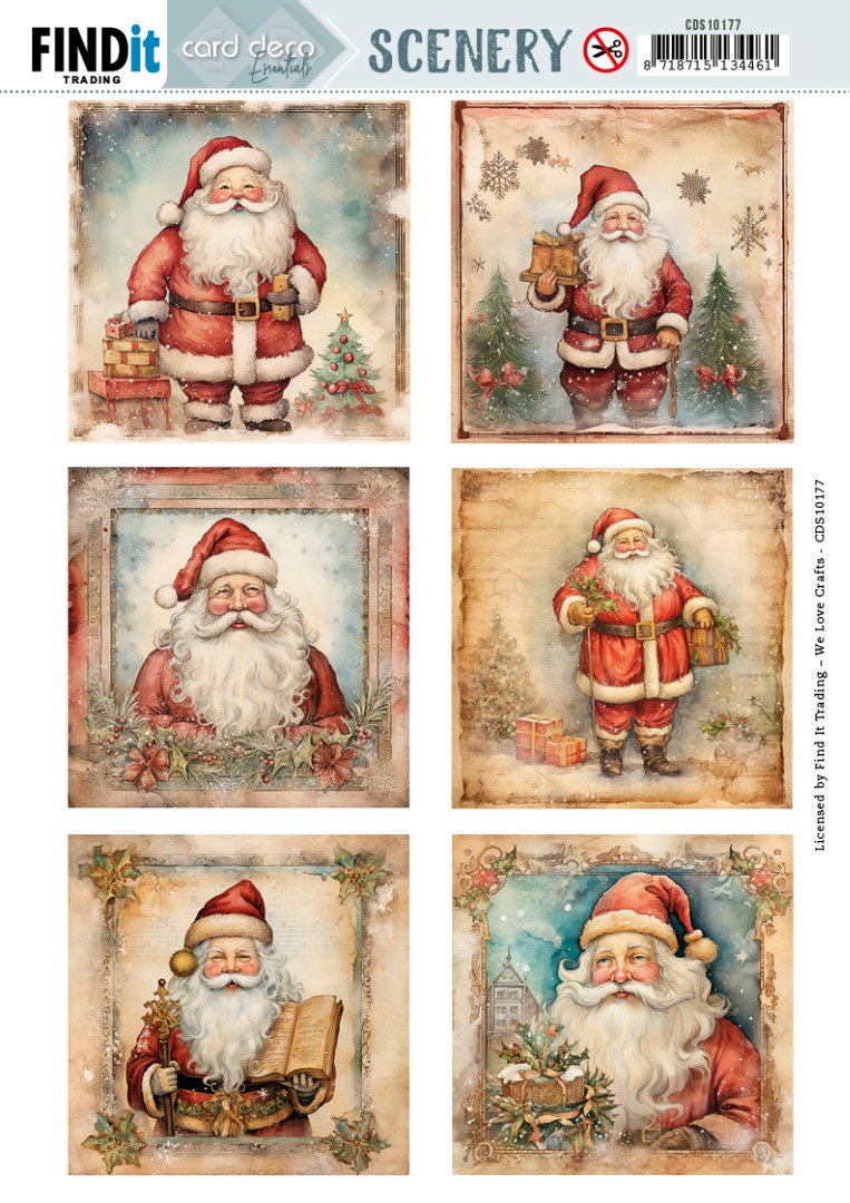 Push Out Scenery - Card Deco Essentials - Santa Square