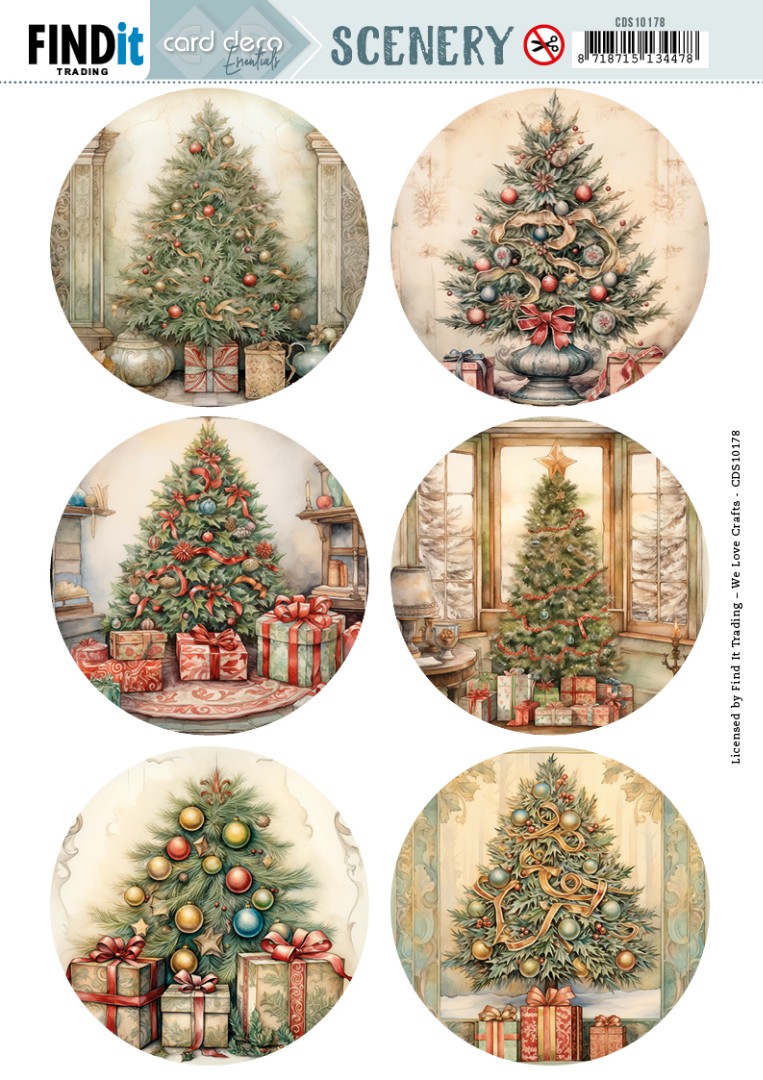 Push Out Scenery - Card Deco Essentials - Christmas Tree Round