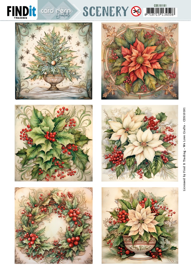 Push Out Scenery - Card Deco Essentials - Holly Square