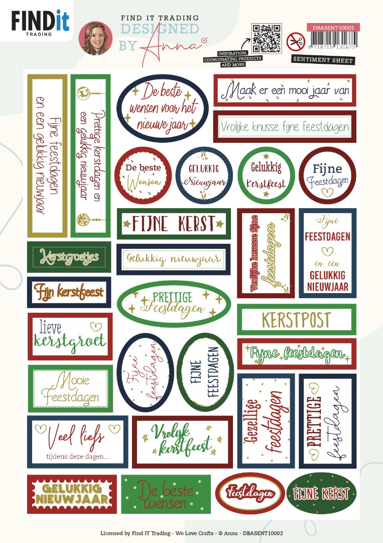 Designed by Anna - Sentiment Sheet - Christmas Designed by Anna - Sentiment Sheet - Christmas
