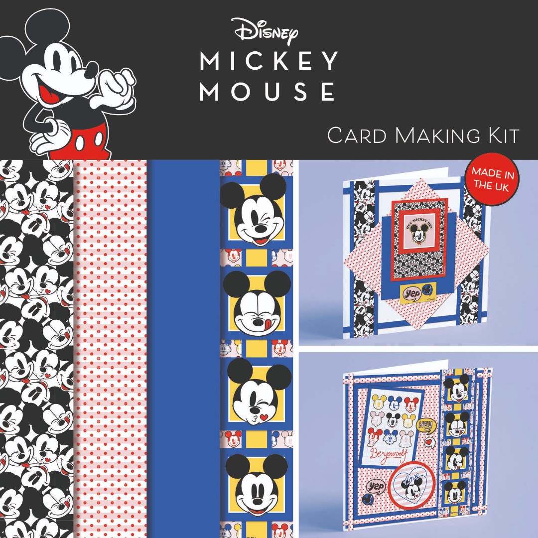 Mickey and Minnie Mouse - 6x6 Card Making Kit - Makes 3 Cards Mickey and Minnie Mouse - 6x6 Card Making Kit - Makes 3 Cards