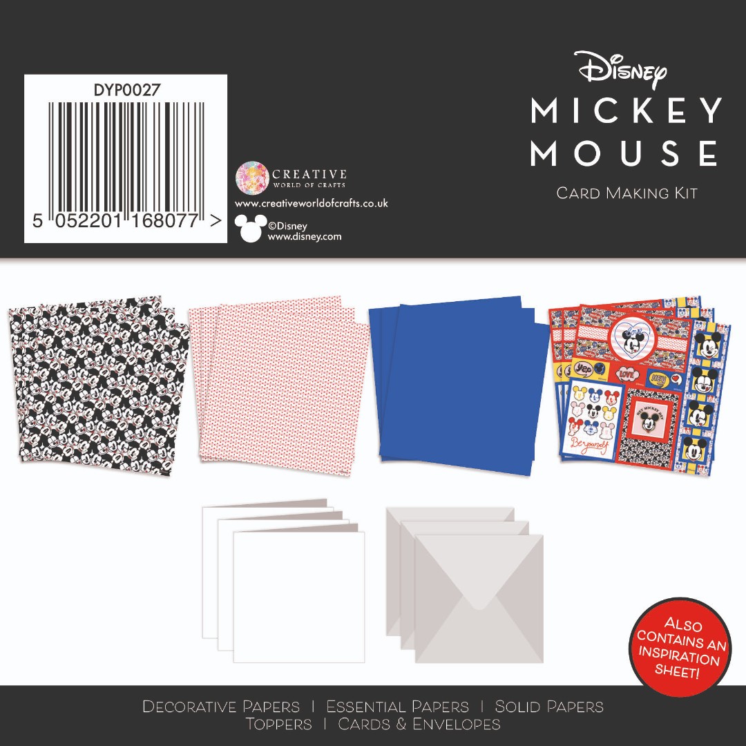 Mickey and Minnie Mouse - 6x6 Card Making Kit - Makes 3 Cards