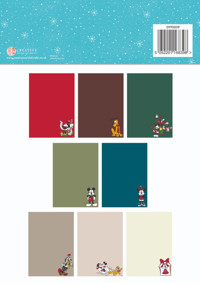 Mickey  and Minnie - Christmas Coloured Card A4 Pack