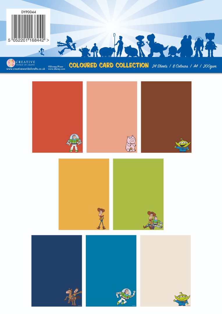 Toy Story - Coloured Card A4 Pack