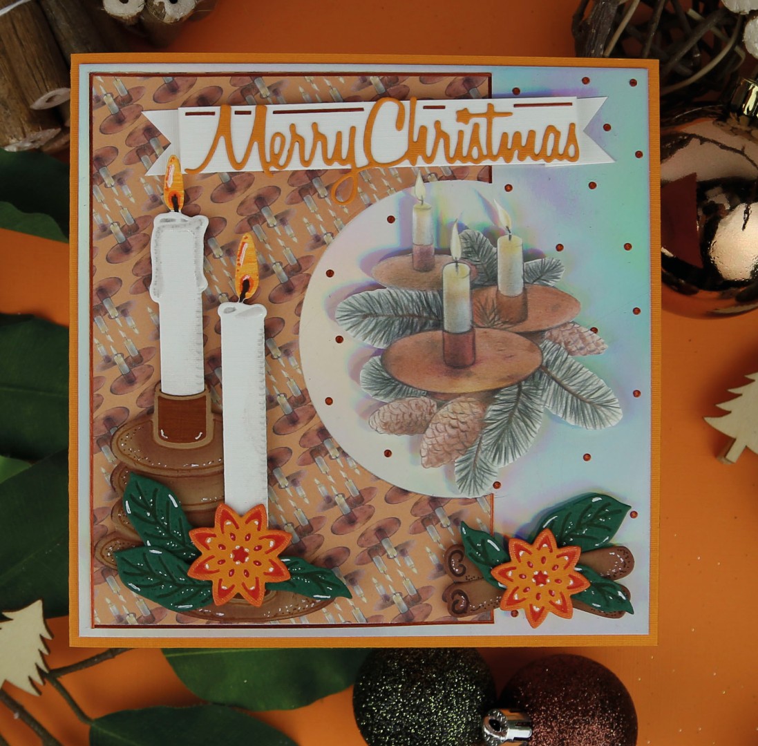 3D Cutting Sheets - Jeanine's Art - Wooden Christmas - Orange Candles