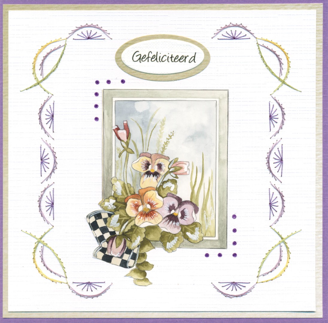 3D Cutting Sheet - Precious Marieke - Painted Pansies - Pansies and Brushes