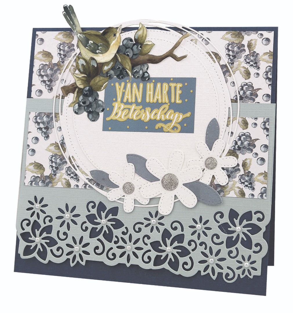 3D Push Out Sheet - Precious Marieke - Birds and Berries - Blackberries
