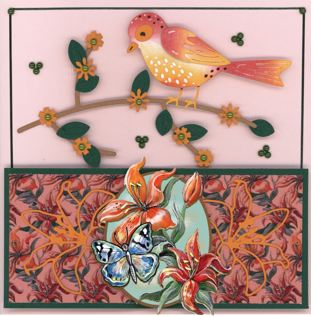 3D Push Out - Amy Design - Botanical Garden - Colorful Butterfly