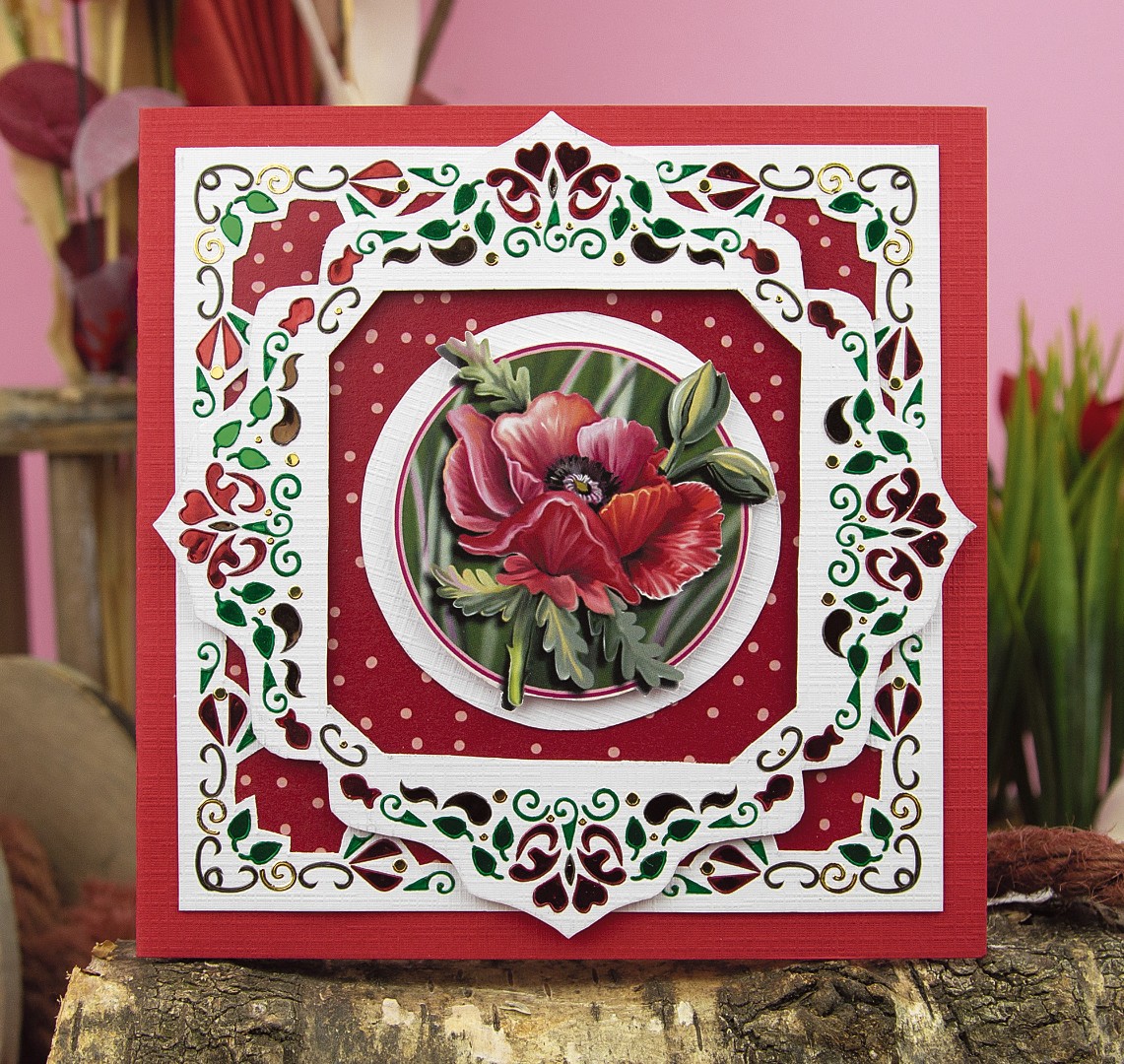 3D Push Out - Amy Design - Roses Are Red - Poppies