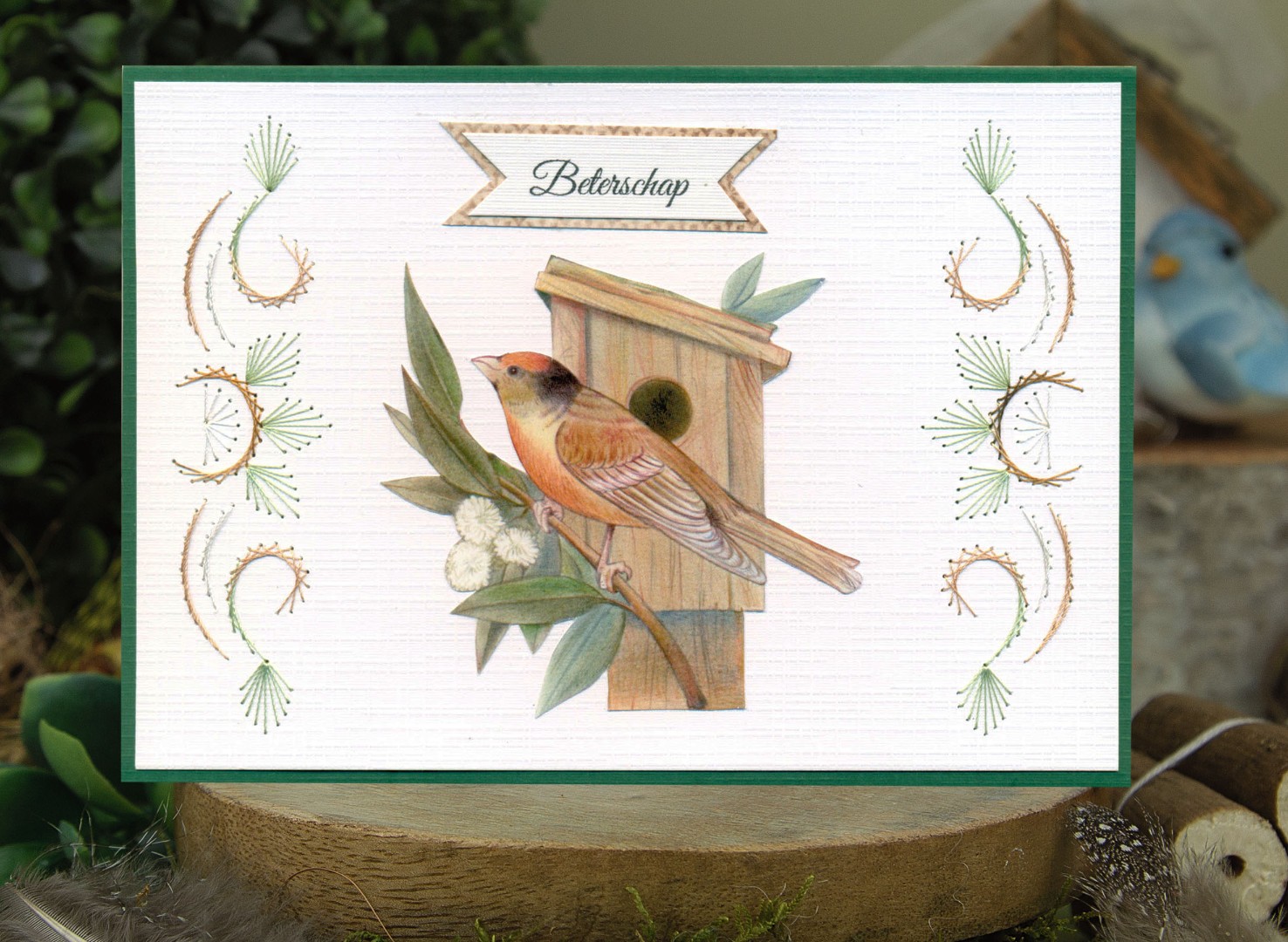 3D Push Out - Jeanine's Art - Vintage Birds - Wooden Bird House