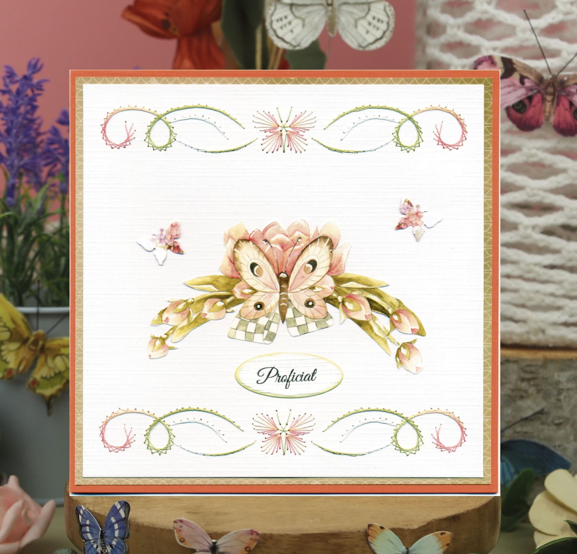 3D Cutting Sheet - Precious Marieke - Beautiful Butterfly - Pink