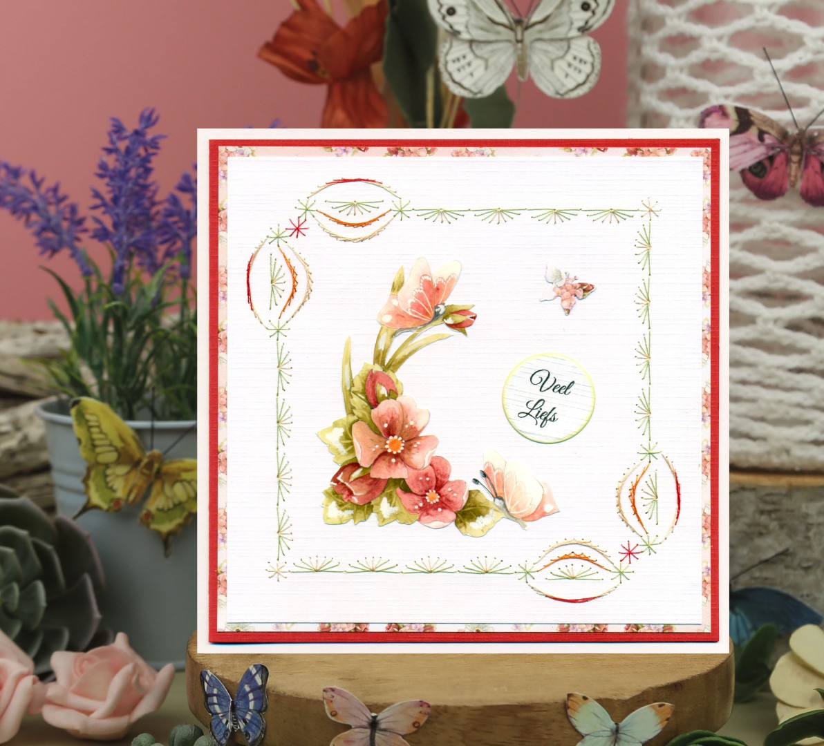 3D Cutting Sheet - Precious Marieke - Beautiful Butterfly - Red