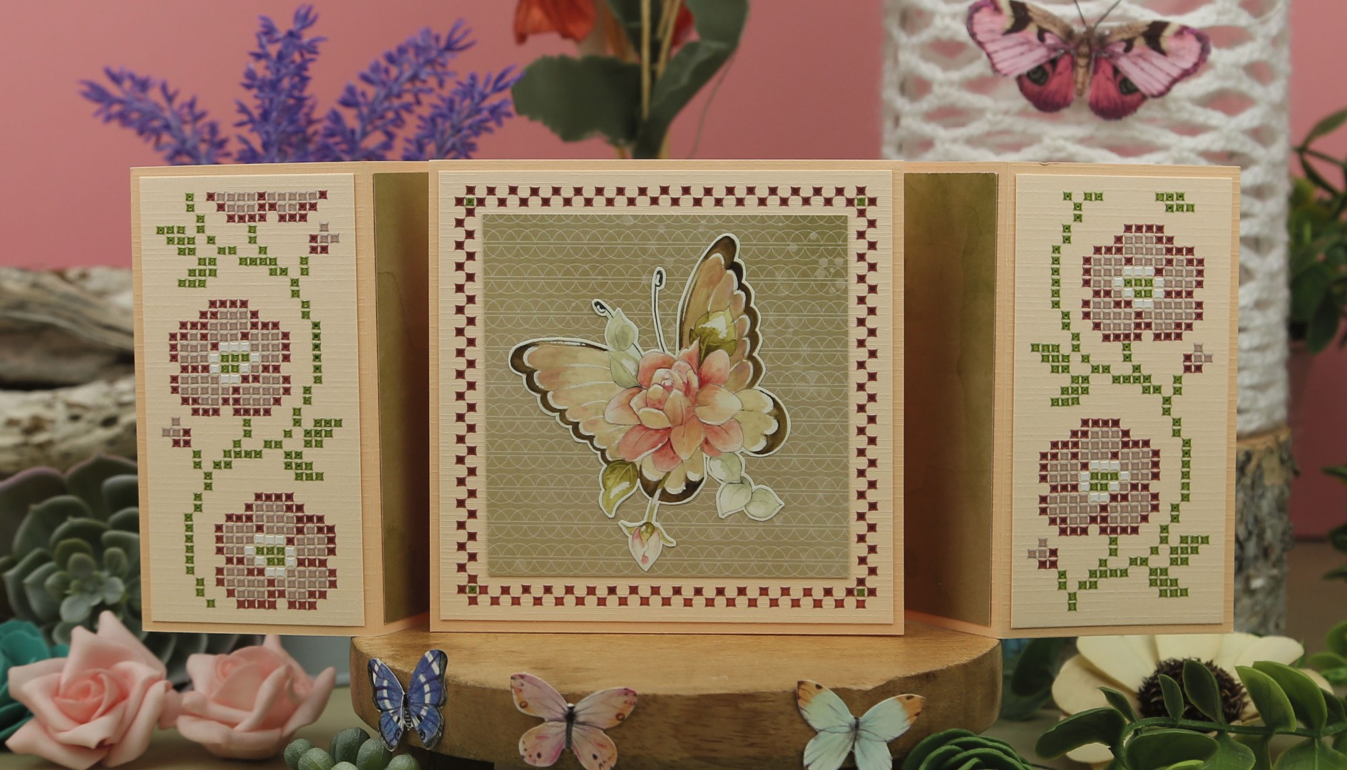 3D Cutting Sheet - Precious Marieke - Beautiful Butterfly - Pink