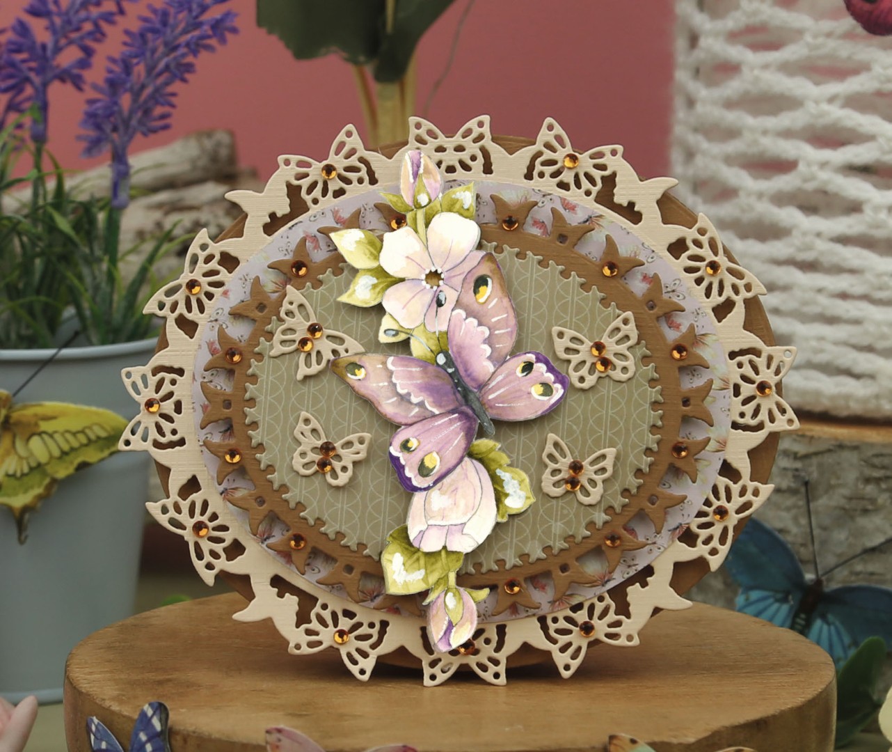 3D Push Out - Precious Marieke - Beautiful Butterfly - Purple