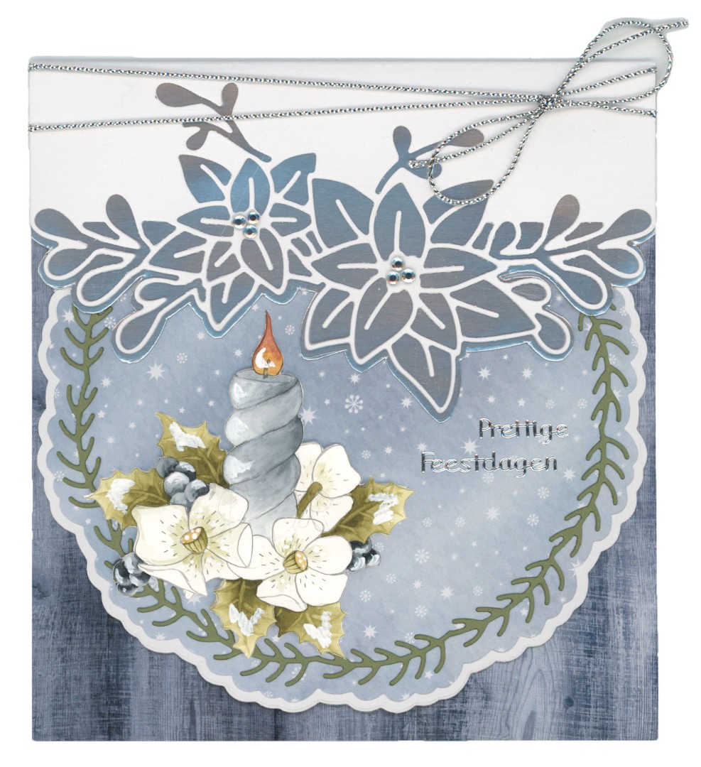 3D Cutting Sheet - Precious Marieke - Christmas Blues - Blue Candles