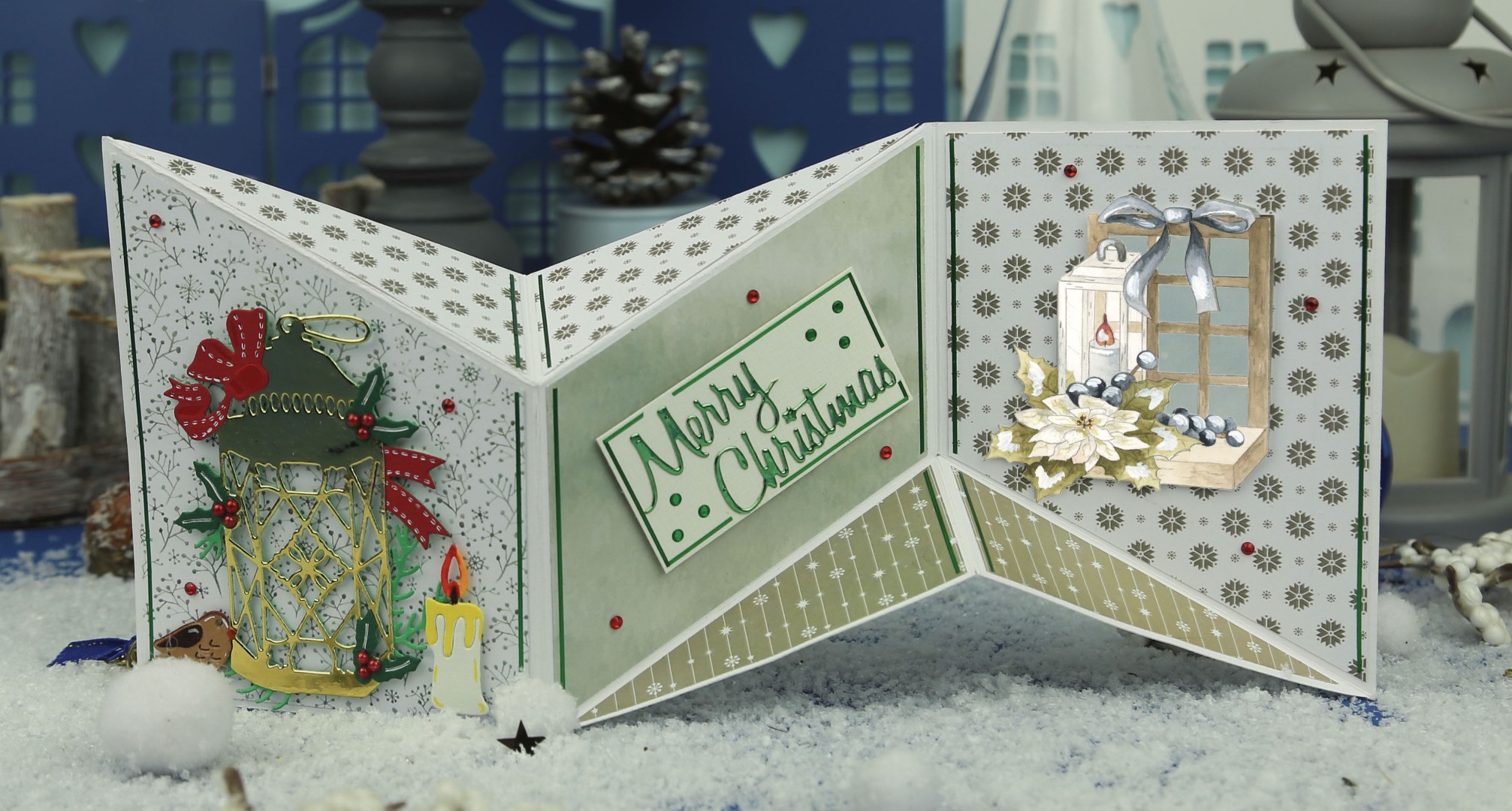 3D Cutting Sheet - Precious Marieke - Christmas Blues - Blue Lanterns