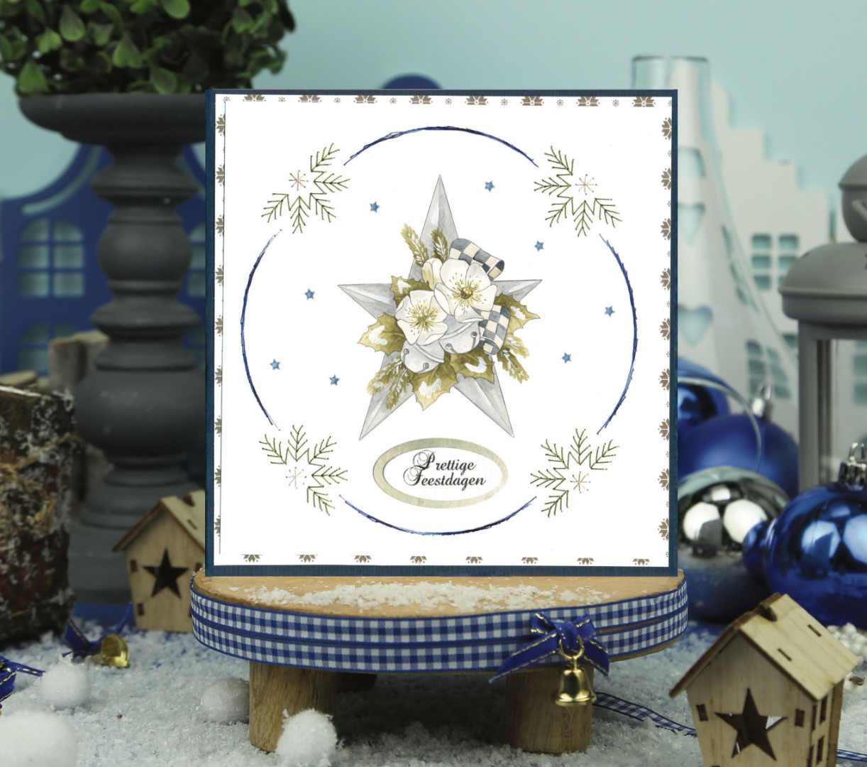 3D Push Out - Precious Marieke - Christmas Blues - Blue Star