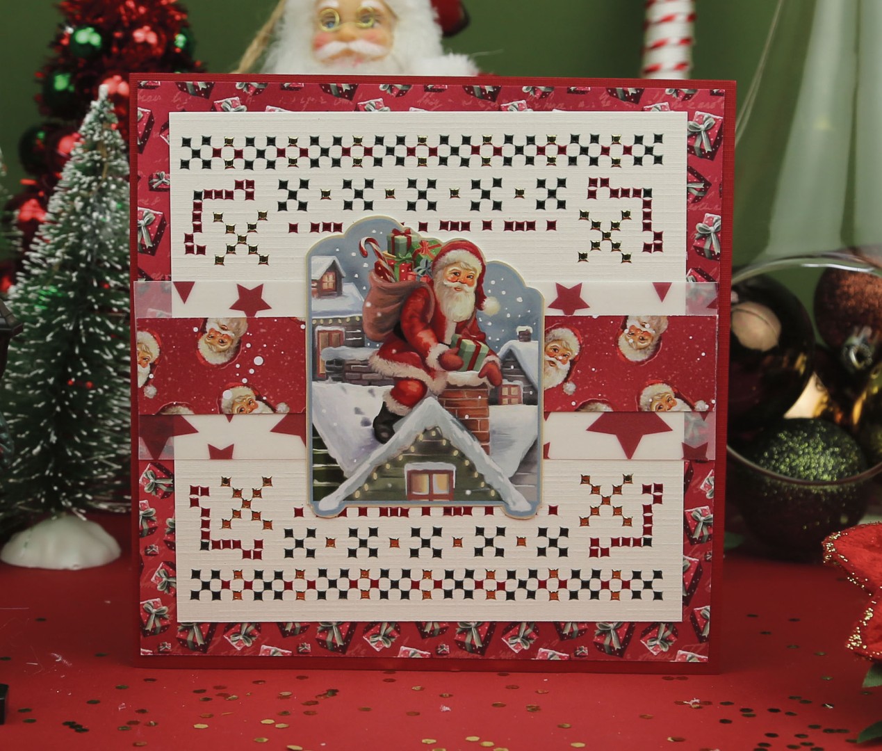 Card Deco Essentials - Vellum - Stars Red
