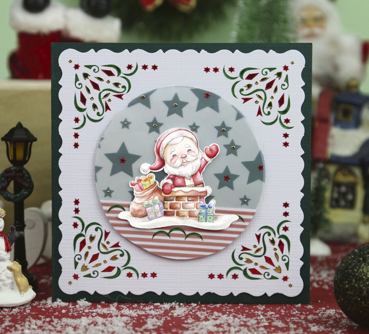 Card Deco Essentials - Vellum - Stars Green