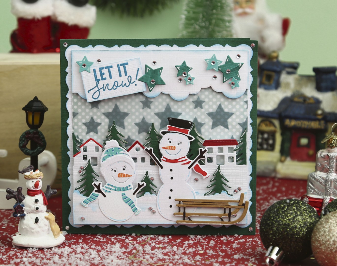 Card Deco Essentials - Vellum - Stars Green