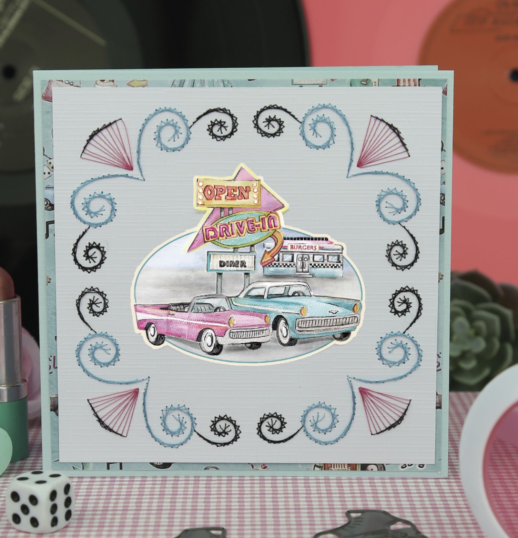 3D Cutting Sheet - Yvonne Creations - Back to the fifties - Drive-In